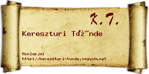 Kereszturi Tünde névjegykártya