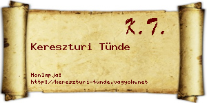 Kereszturi Tünde névjegykártya